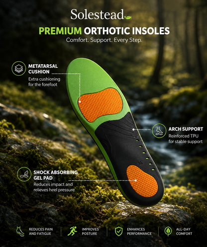 Solestead Arch Support Insoles — Plantar Fasciitis & Flat Feet Relief
