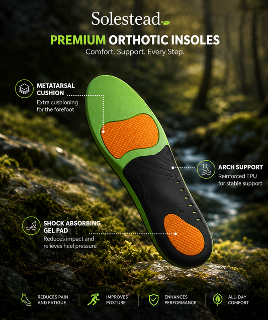 Solestead Arch Support Insoles — Plantar Fasciitis & Flat Feet Relief