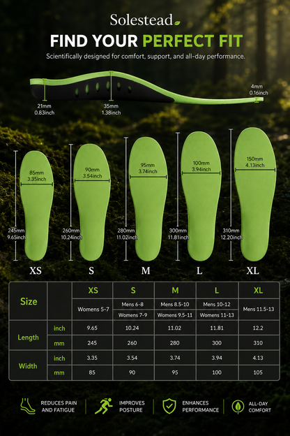 Solestead Arch Support Insoles — Plantar Fasciitis & Flat Feet Relief